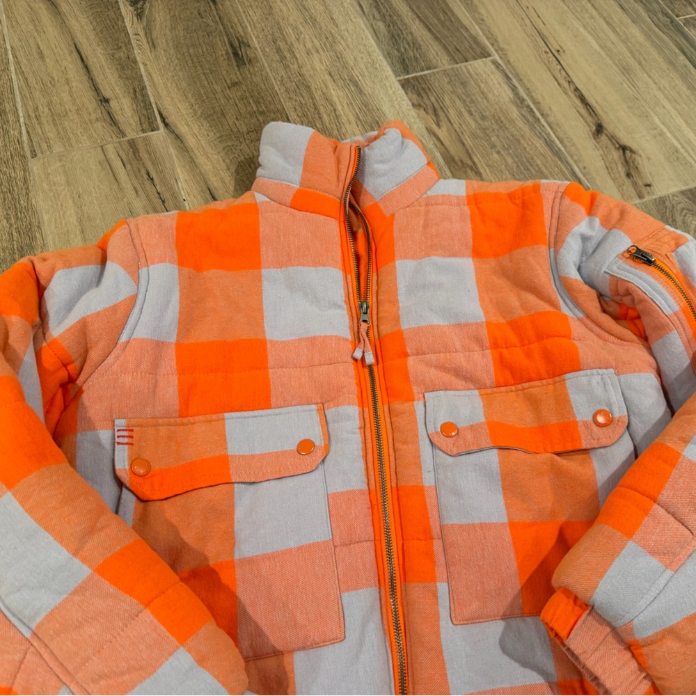 BDG women’s Orange and Gray Checkered jacket